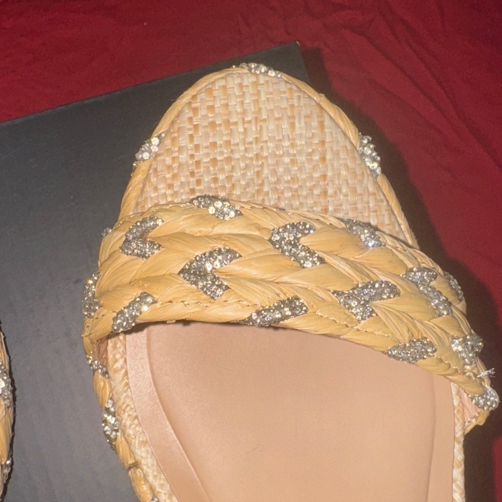 INC International Concepts Tan and Silver Woven Wedges - Picture 13 of 17